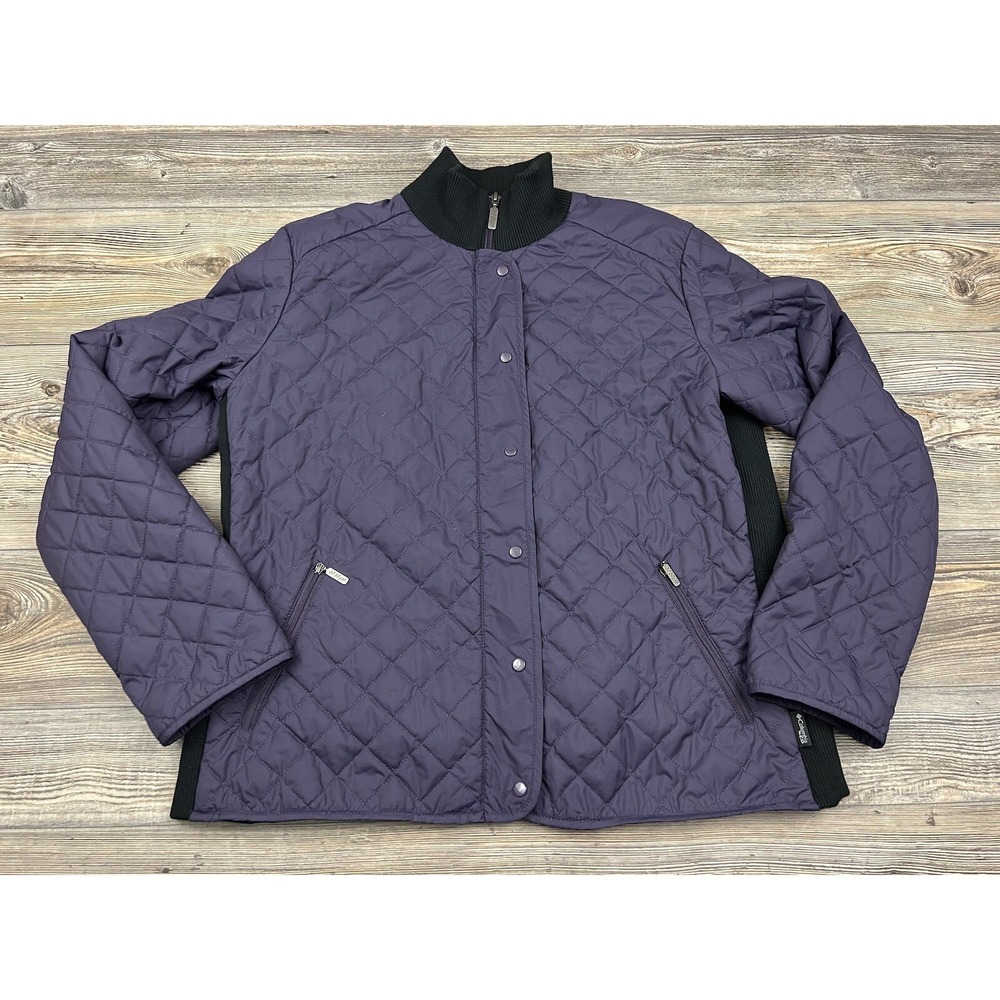 Columbia XCO‎ Women's XL Quilted Jacket Full Zip Mock Neck Purple Outdoor Chore
